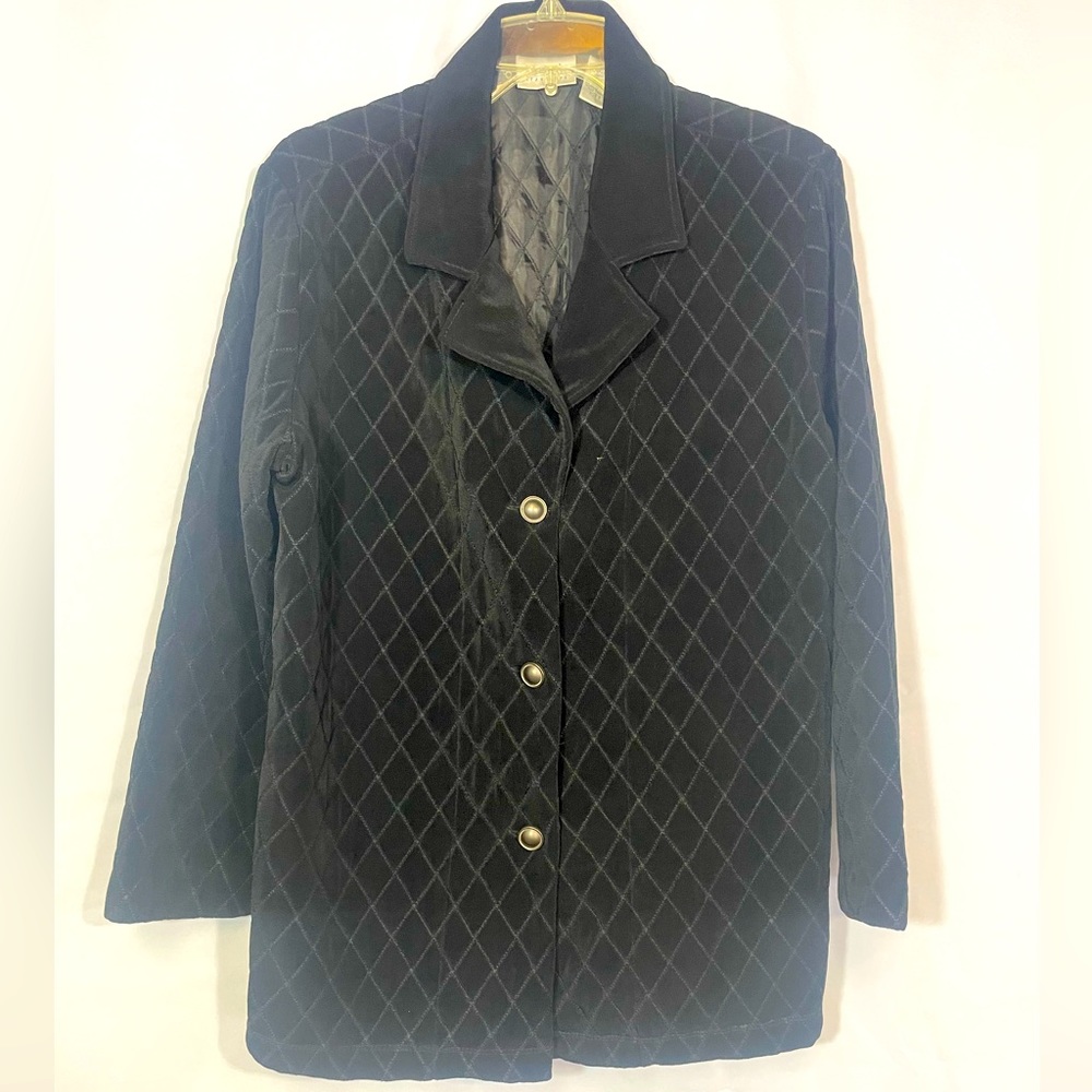 Chico’s Women’s Black Diamond Stitch Blazer size 2